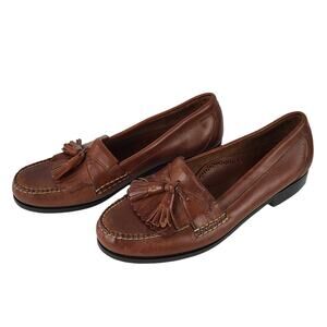 Johnston & Murphy brown tasseled loafers size 9.5M preppy academic shoes